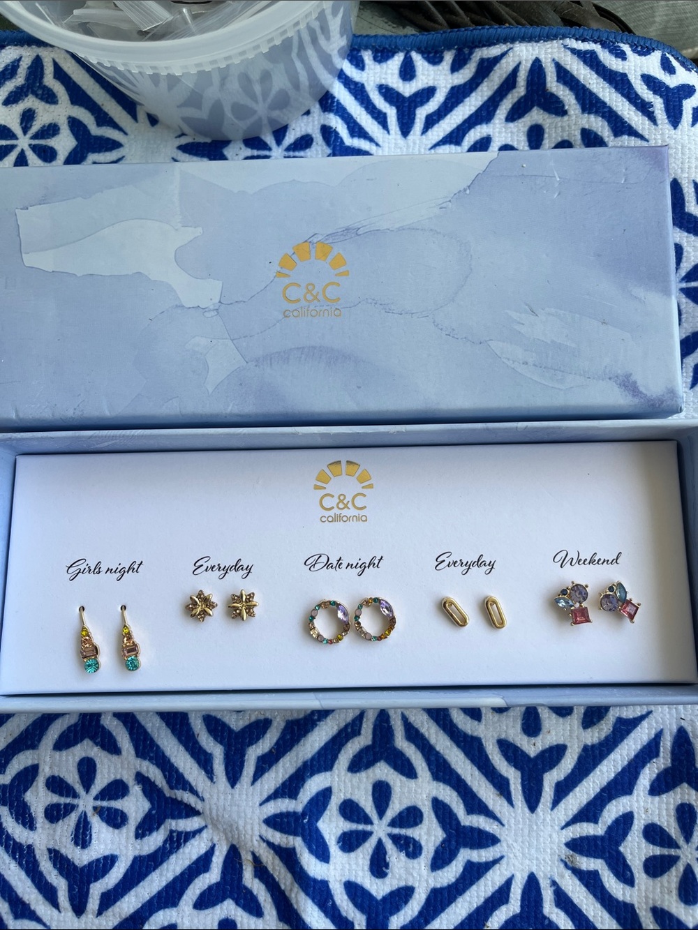 C&C California Gold Multi-Color Earring Set NIB